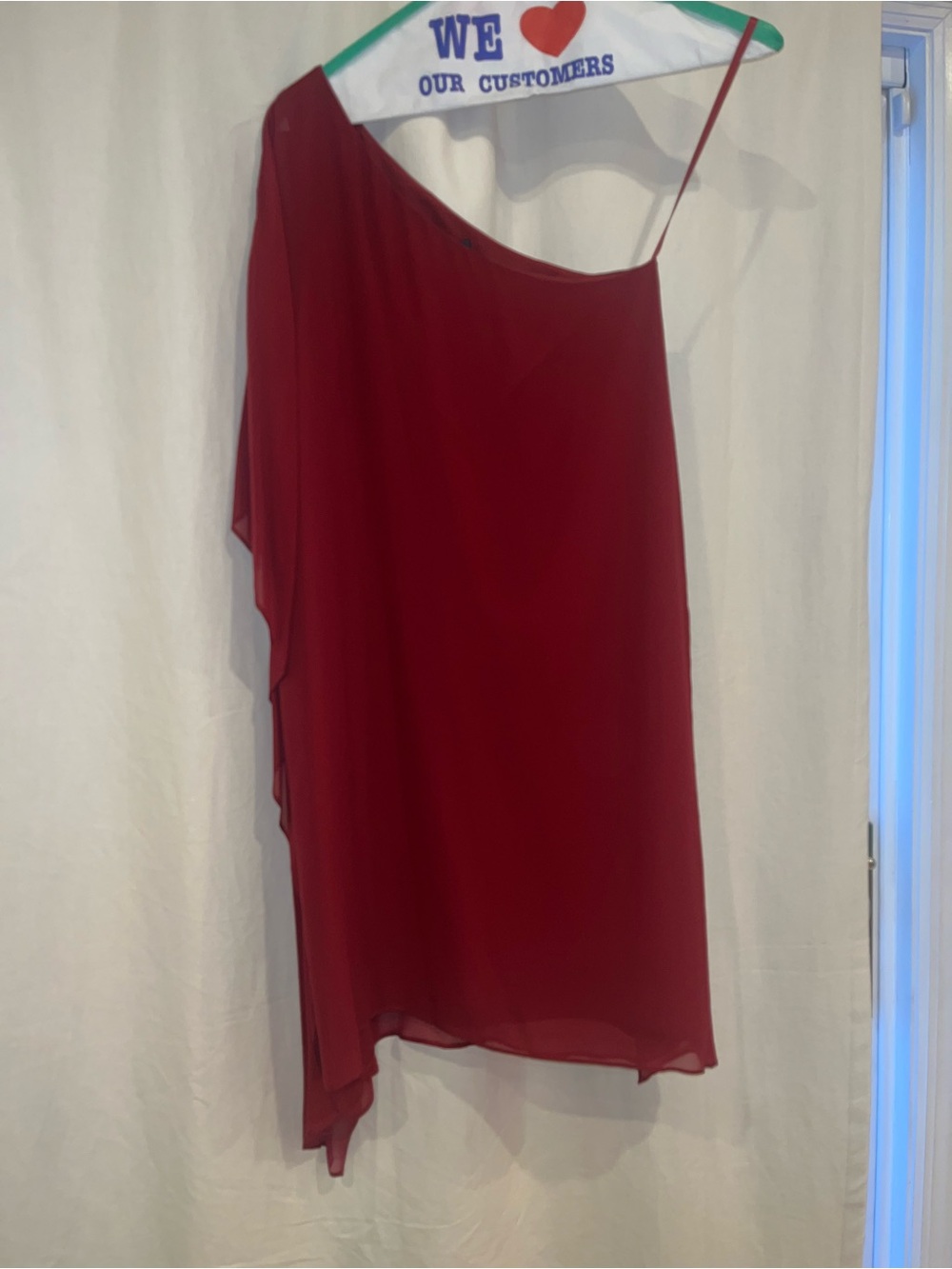 BCBGMaxAzria One-Shoulder Asymmetrical Red Dress